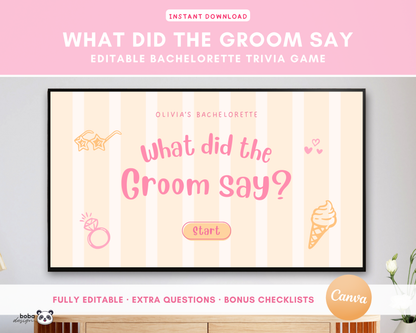 She's Been Scooped Up - What Did the Groom Say Game