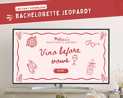 Vino Before Vows Bachelorette Jeopardy Game