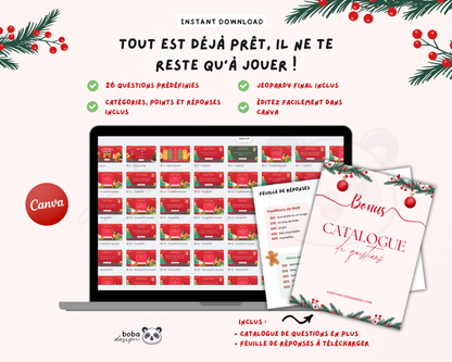 Jeopardy de Noël – Jeu interactif en français pour les fêtes