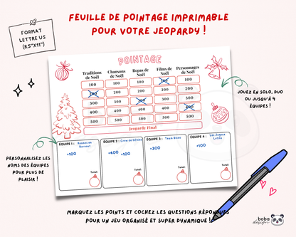 Jeopardy de Noël – Jeu interactif en français pour les fêtes