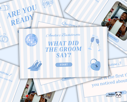 Blue Stripe What Did the Groom Say Game