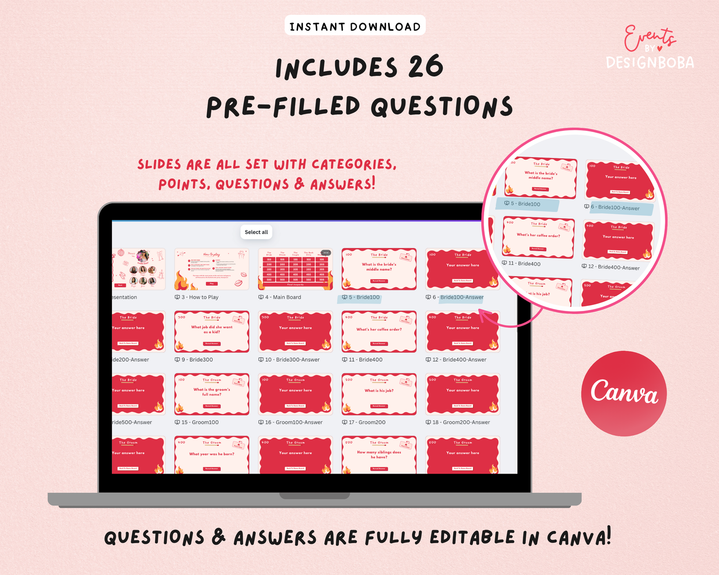 She Found Her Perfect Match – Bachelorette Jeopardy Game (Canva Template)