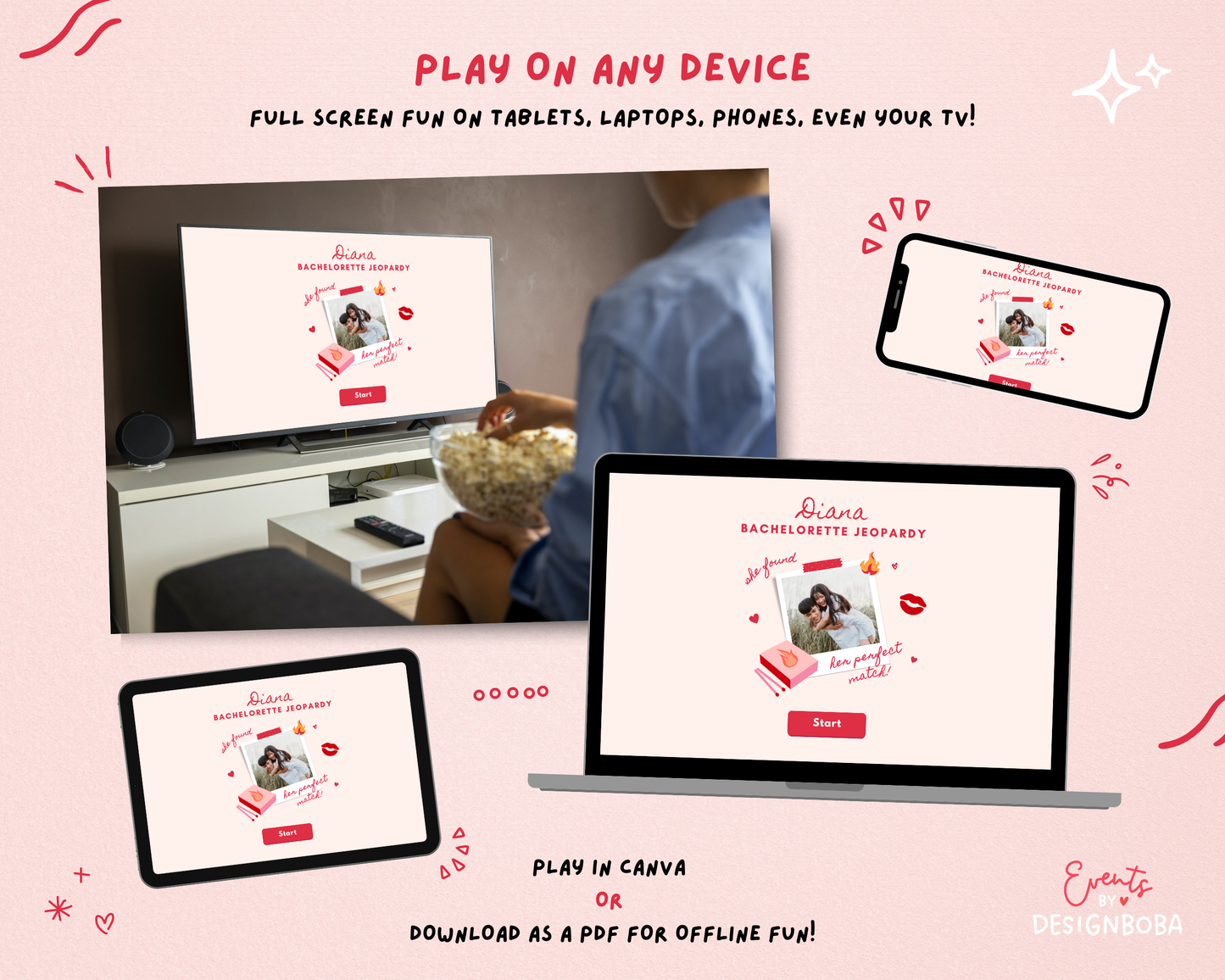 She Found Her Perfect Match – Bachelorette Jeopardy Game (Canva Template)