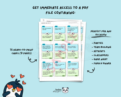 75 This or That Icebreaker Game Cards - Printable Team Building and Office Game Cards