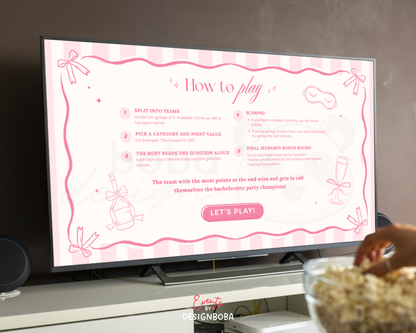 Pink PJs and Prosecco Bachelorette Jeopardy Game
