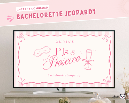 Pink PJs and Prosecco Bachelorette Jeopardy Game