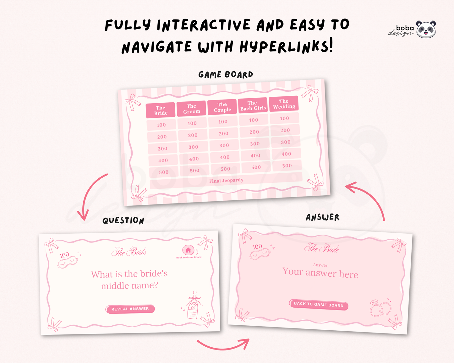 Pink PJs and Prosecco Bachelorette Jeopardy Game