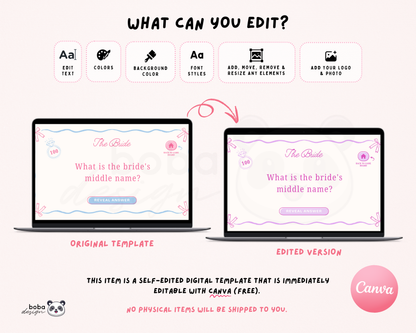 Pretty Bows – Pink and Blue Bachelorette Jeopardy Game