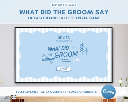 Love on the Lake - What Did the Groom Say Game