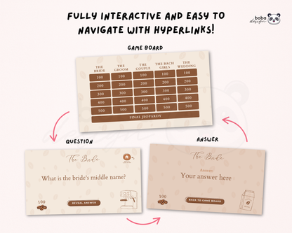 Love is Brewing Bachelorette Jeopardy Game