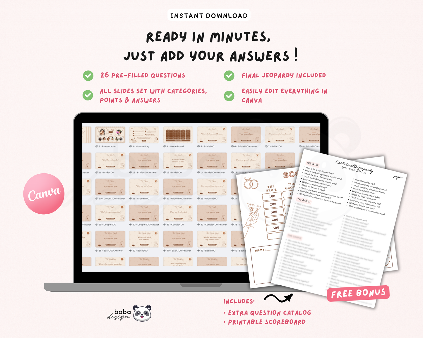 Love is Brewing Bachelorette Jeopardy Game