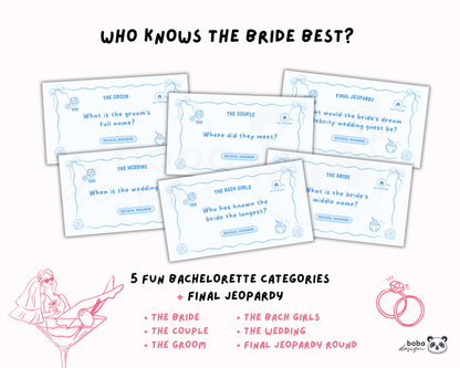 Blue Coastal Cowgirl Bachelorette Jeopardy Game