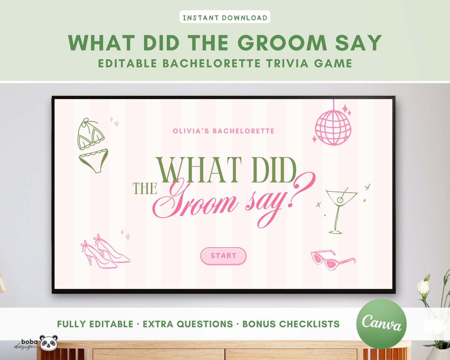 Bikinis and Martinis - What Did the Groom Say Game