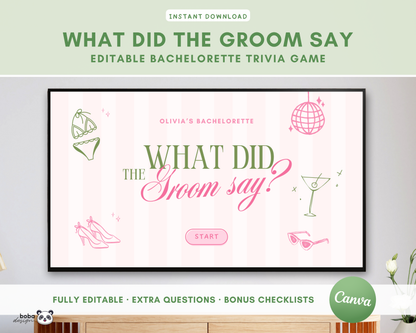 Bikinis and Martinis - What Did the Groom Say Game