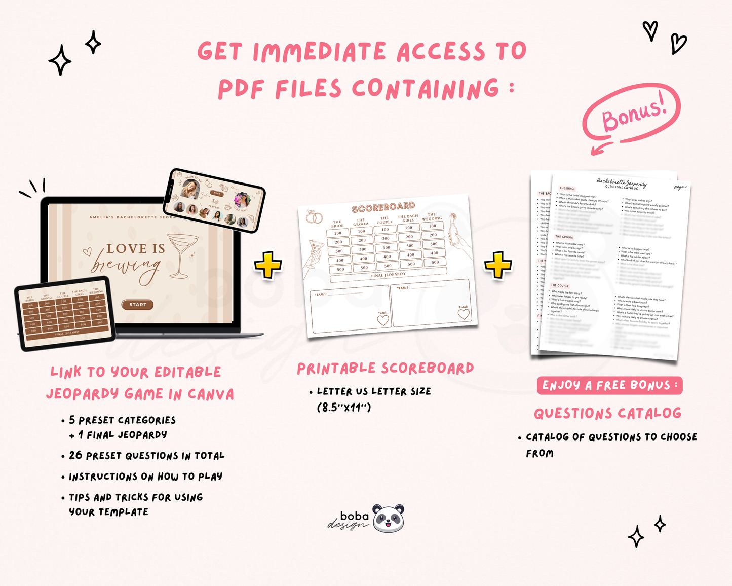 Love is Brewing Bachelorette Jeopardy Game