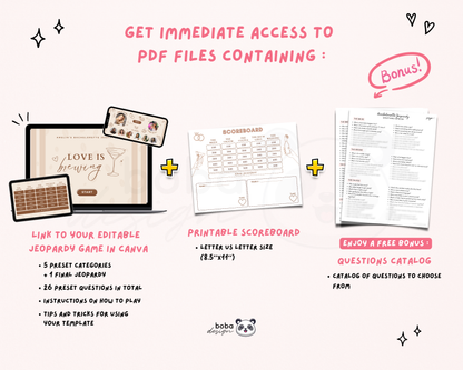 Love is Brewing Bachelorette Jeopardy Game