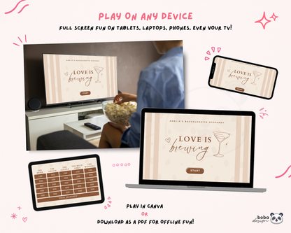 Love is Brewing Bachelorette Jeopardy Game