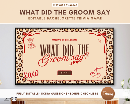 Wife of The Party What Did the Groom Say Game