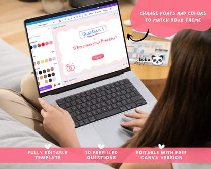 Pink What Did the Groom Say – Bachelorette Game (Editable Canva Template)