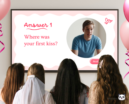 Pink What Did the Groom Say – Bachelorette Game (Editable Canva Template)
