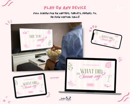 Bikinis and Martinis - What Did the Groom Say Game