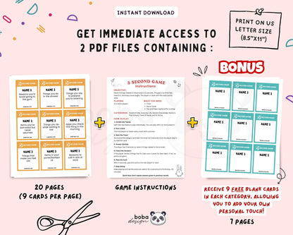 5-Second Challenge Game - Printable Party Game