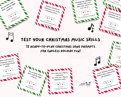 Finish the lyrics Game - Christmas Carol Trivia (Printable)