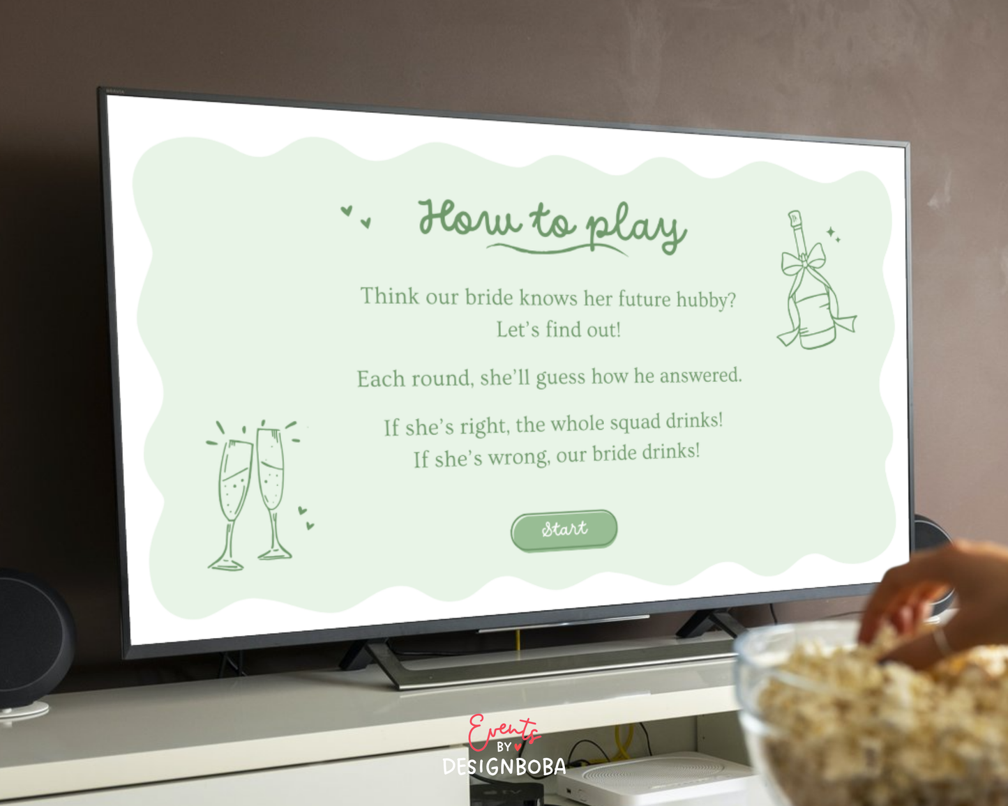 Green What Did the Groom Say – Bachelorette Game (Editable Canva Template)