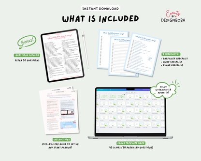 Green What Did the Groom Say – Bachelorette Game (Editable Canva Template)