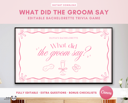 Pink PJs and Prosecco What Did the Groom Say Game