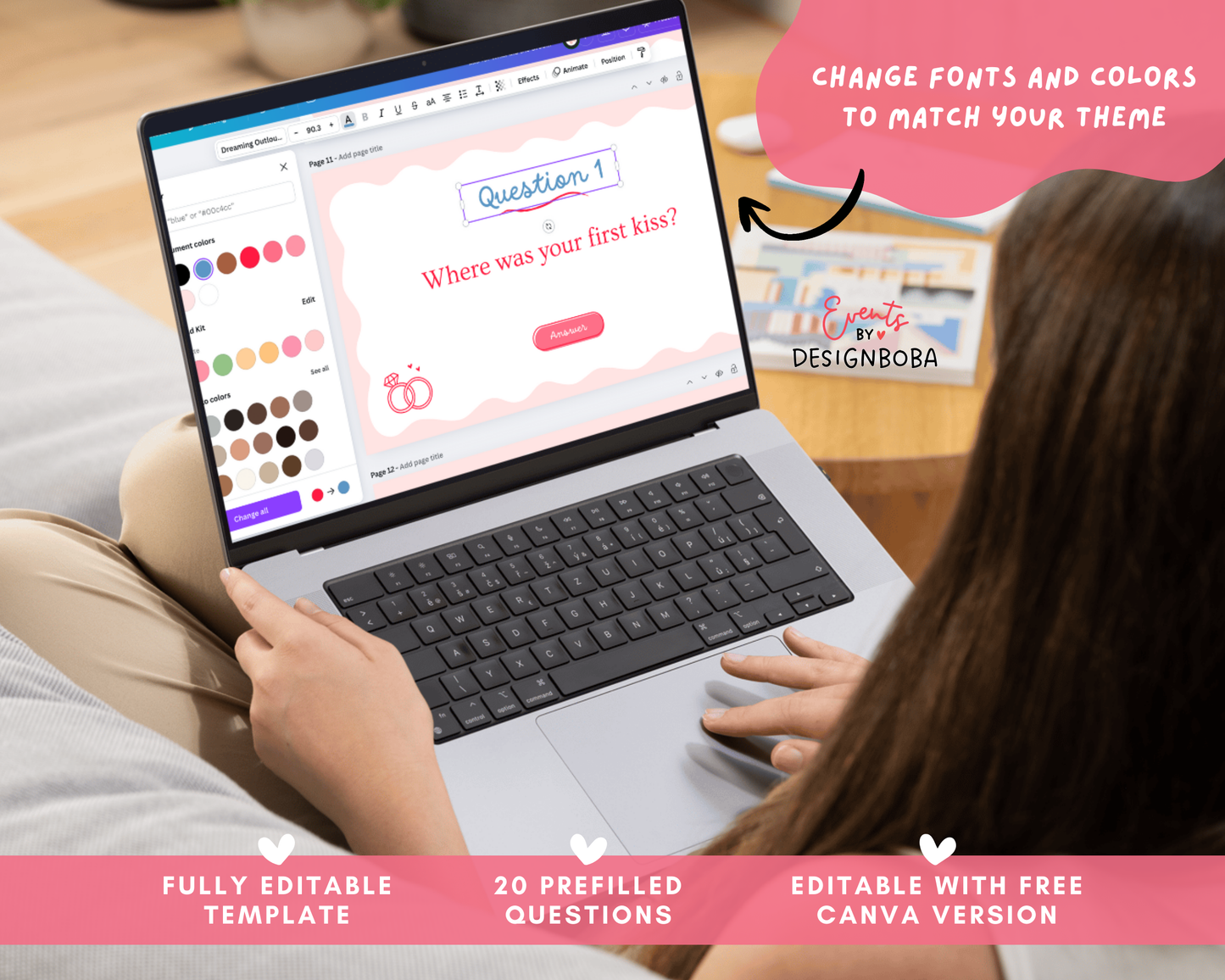 Green What Did the Groom Say – Bachelorette Game (Editable Canva Template)
