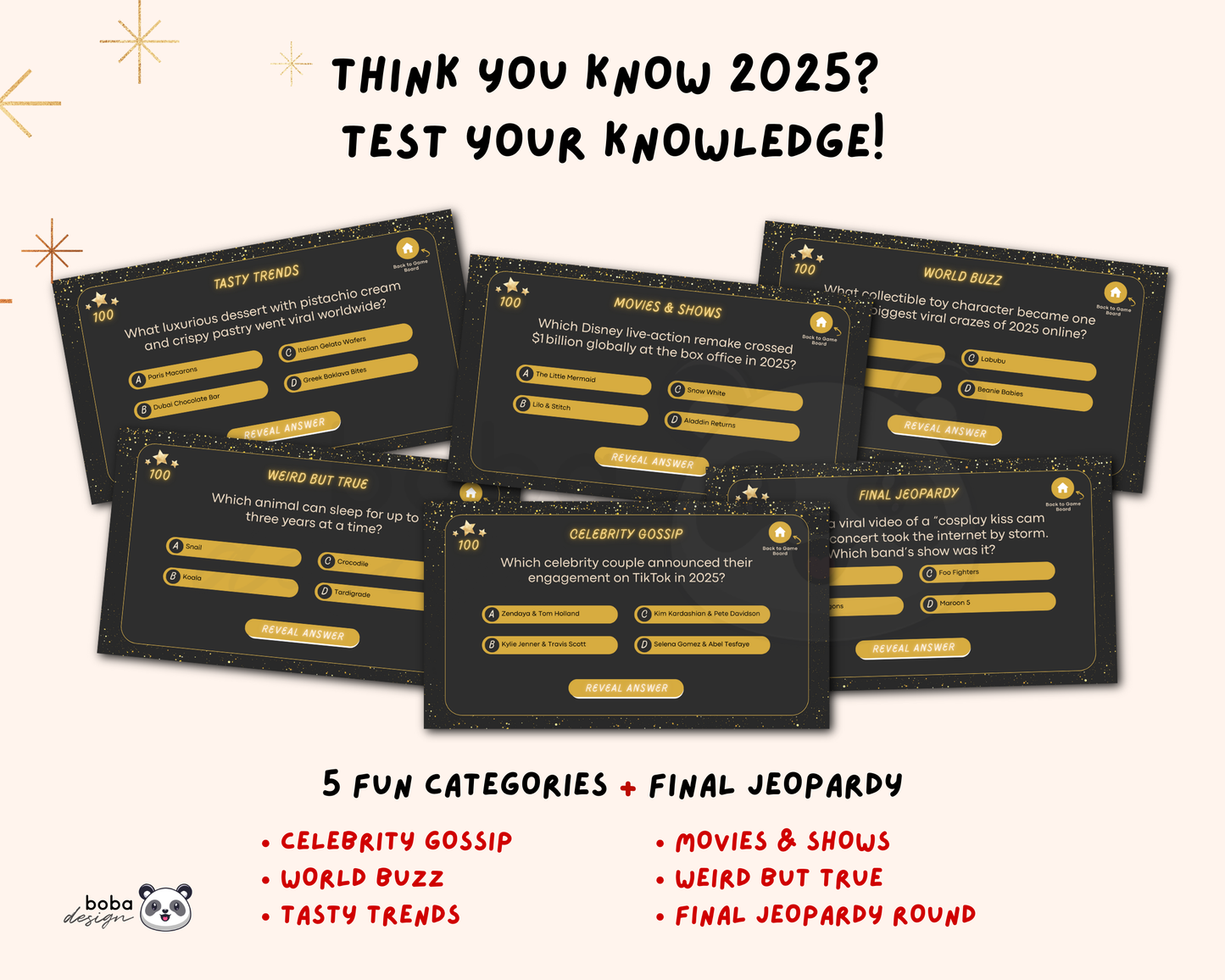 New Years Jeopardy Game - Holiday Trivia