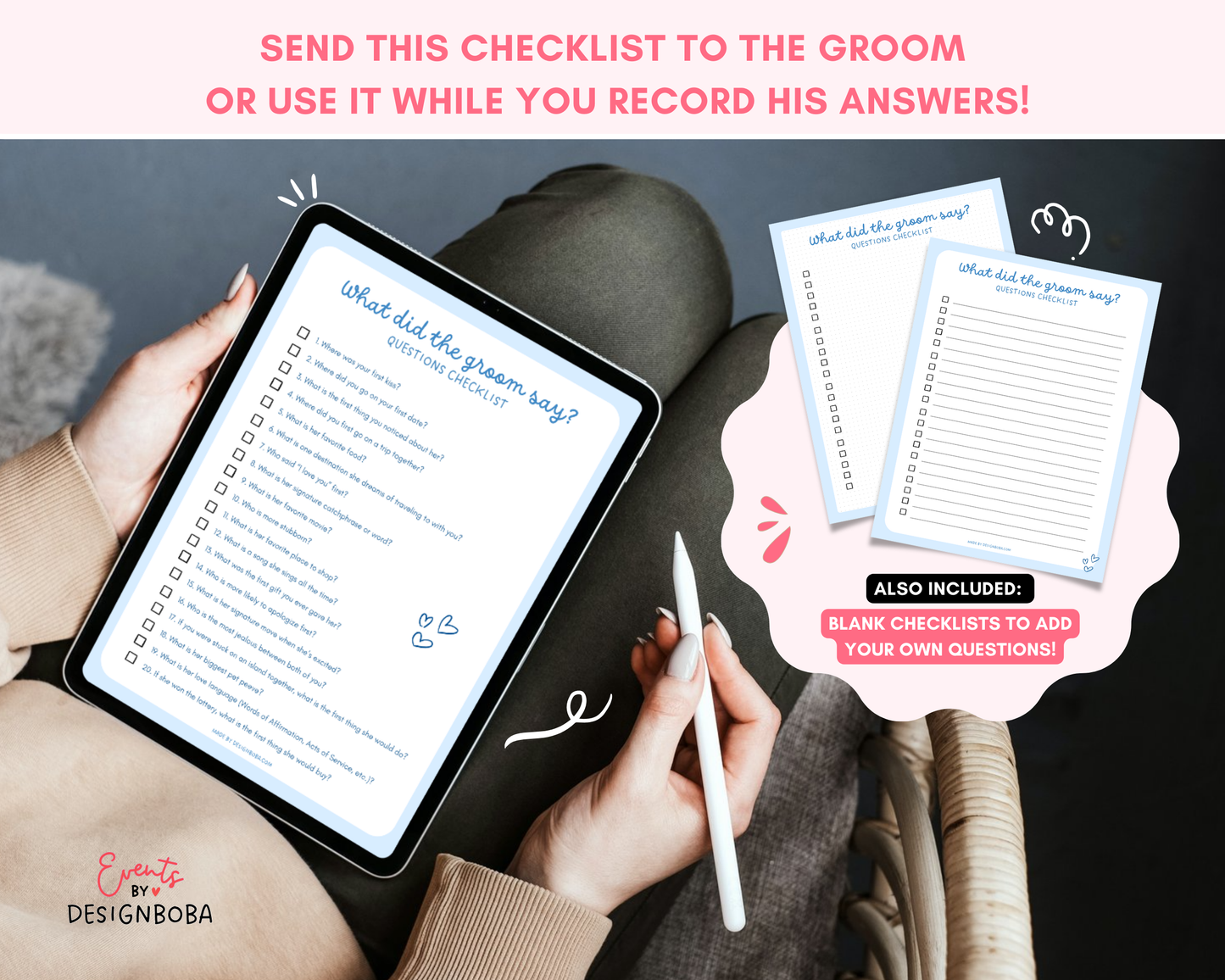 Green What Did the Groom Say – Bachelorette Game (Editable Canva Template)
