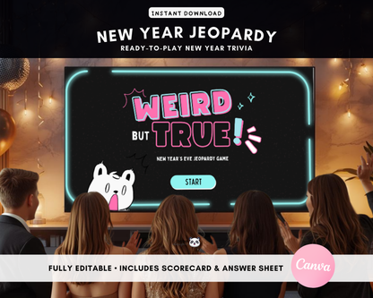 Weird but True Trivia Game - New Year’s Eve Jeopardy Game