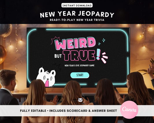 Weird but True Trivia Game - New Year’s Eve Jeopardy Game