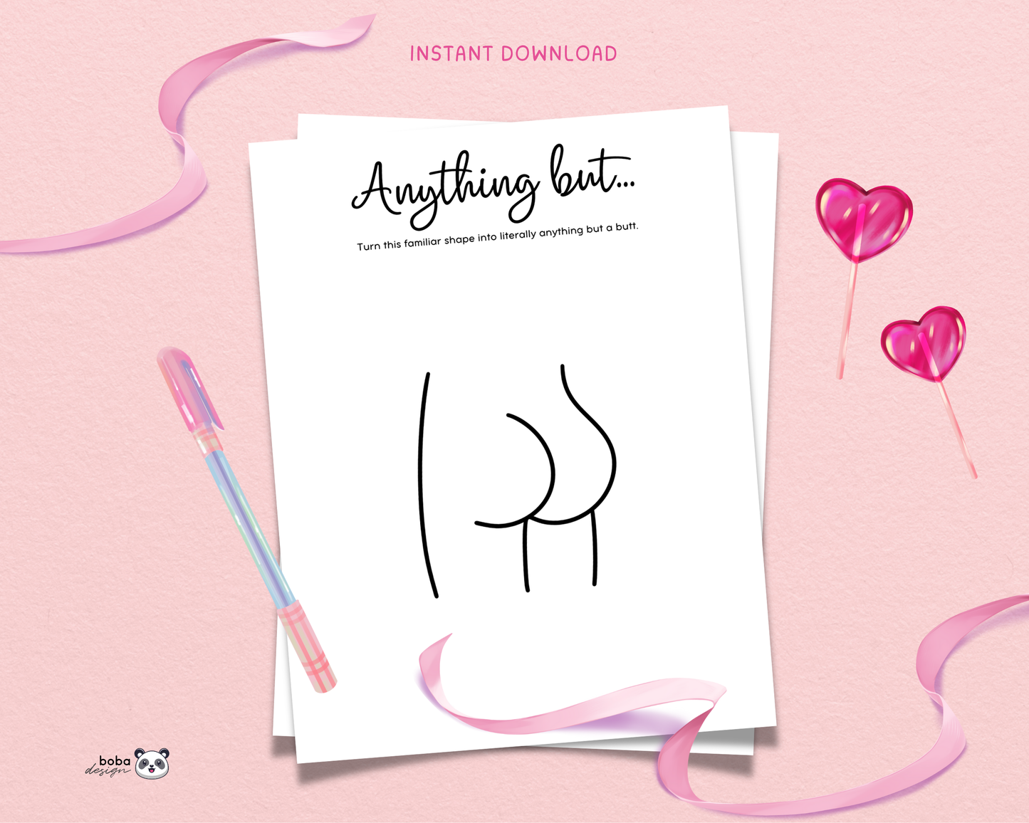 Draw Anything But a Butt - Funny Bachelorette Game