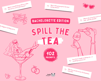 Spill the Tea - Viral TikTok Party Game, Girls Night Confession Cards (Printable)