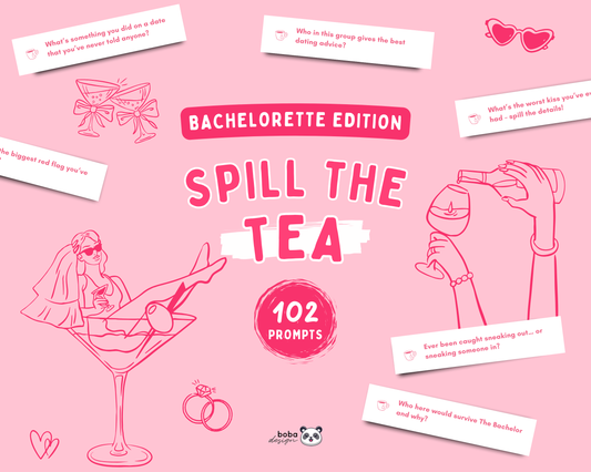 Spill the Tea - Viral TikTok Party Game, Girls Night Confession Cards (Printable)