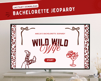 Wild Wild Wife Bachelorette Jeopardy Game - Western Cowgirl Theme