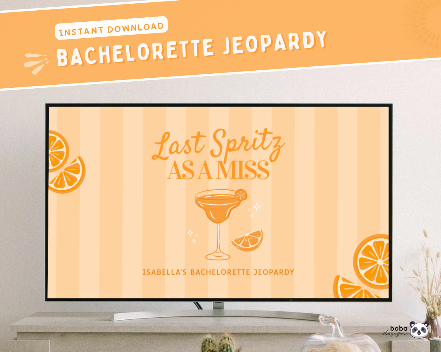 Last Spritz as a Miss Bachelorette Jeopardy Game