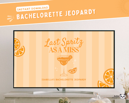Last Spritz as a Miss Bachelorette Jeopardy Game