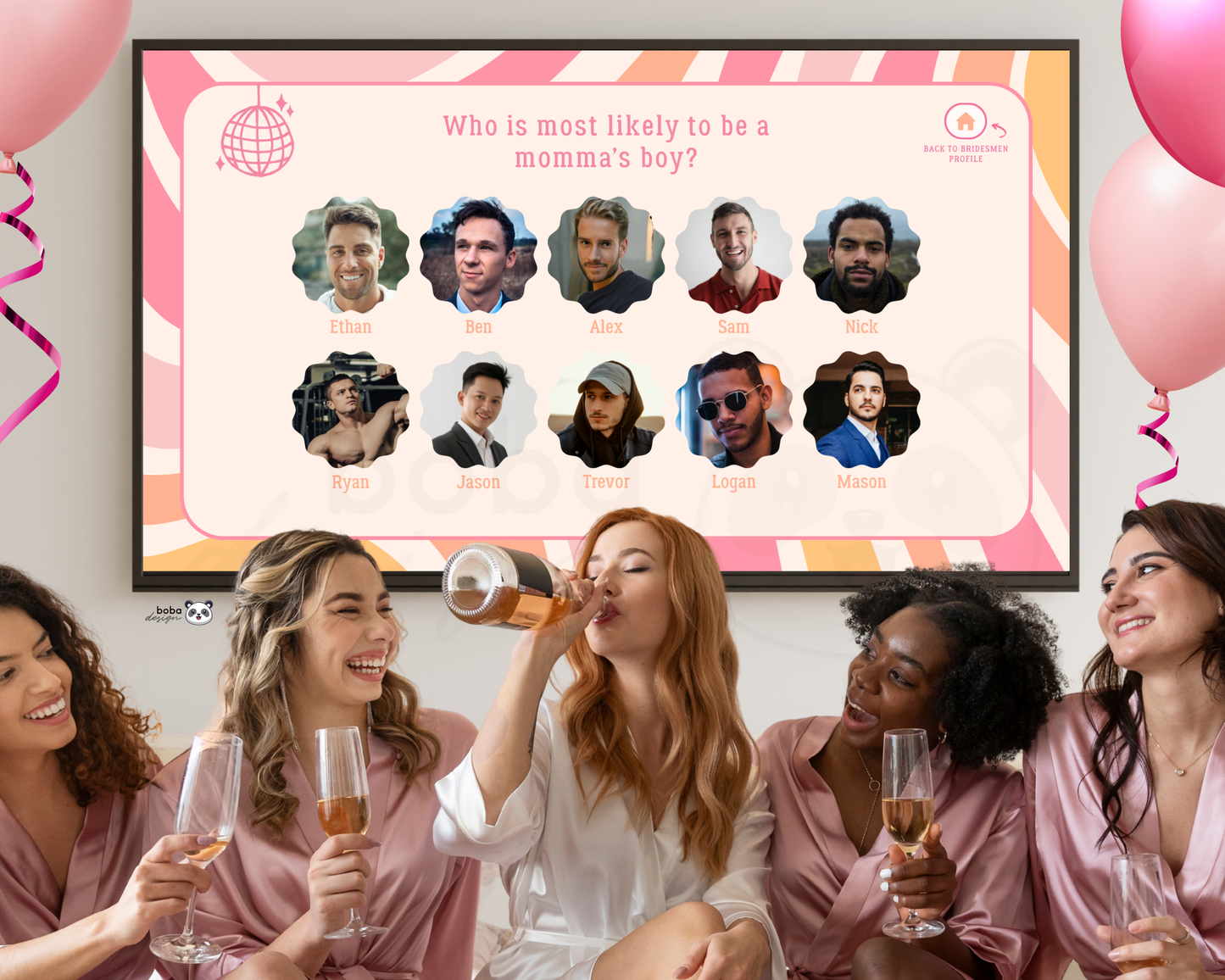 Retro Gender Swap Bachelorette Game – Bridesmaids to Bridesmen