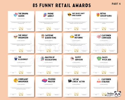 85 Funny Retail Employee Awards - Printable Appreciation Awards
