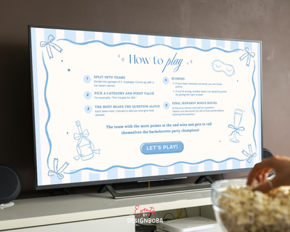 Blue PJs and Prosecco Bachelorette Jeopardy Game