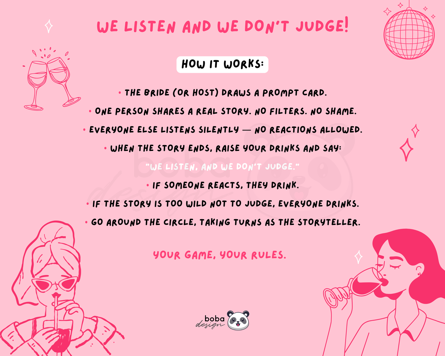 Spill the Tea - Viral TikTok Party Game, Girls Night Confession Cards (Printable)