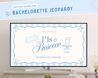 Blue PJs and Prosecco Bachelorette Jeopardy Game