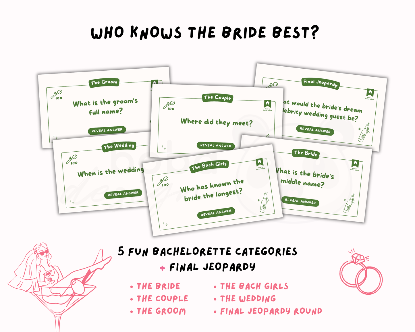 Camp Bachelorette Jeopardy Game Last Trail Before the Veil