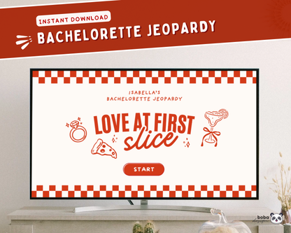 Love At first Slice Bachelorette Jeopardy Game