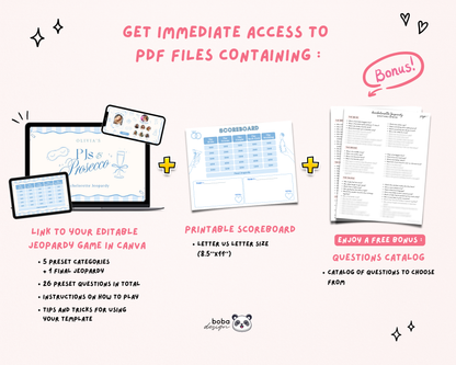 Blue PJs and Prosecco Bachelorette Jeopardy Game