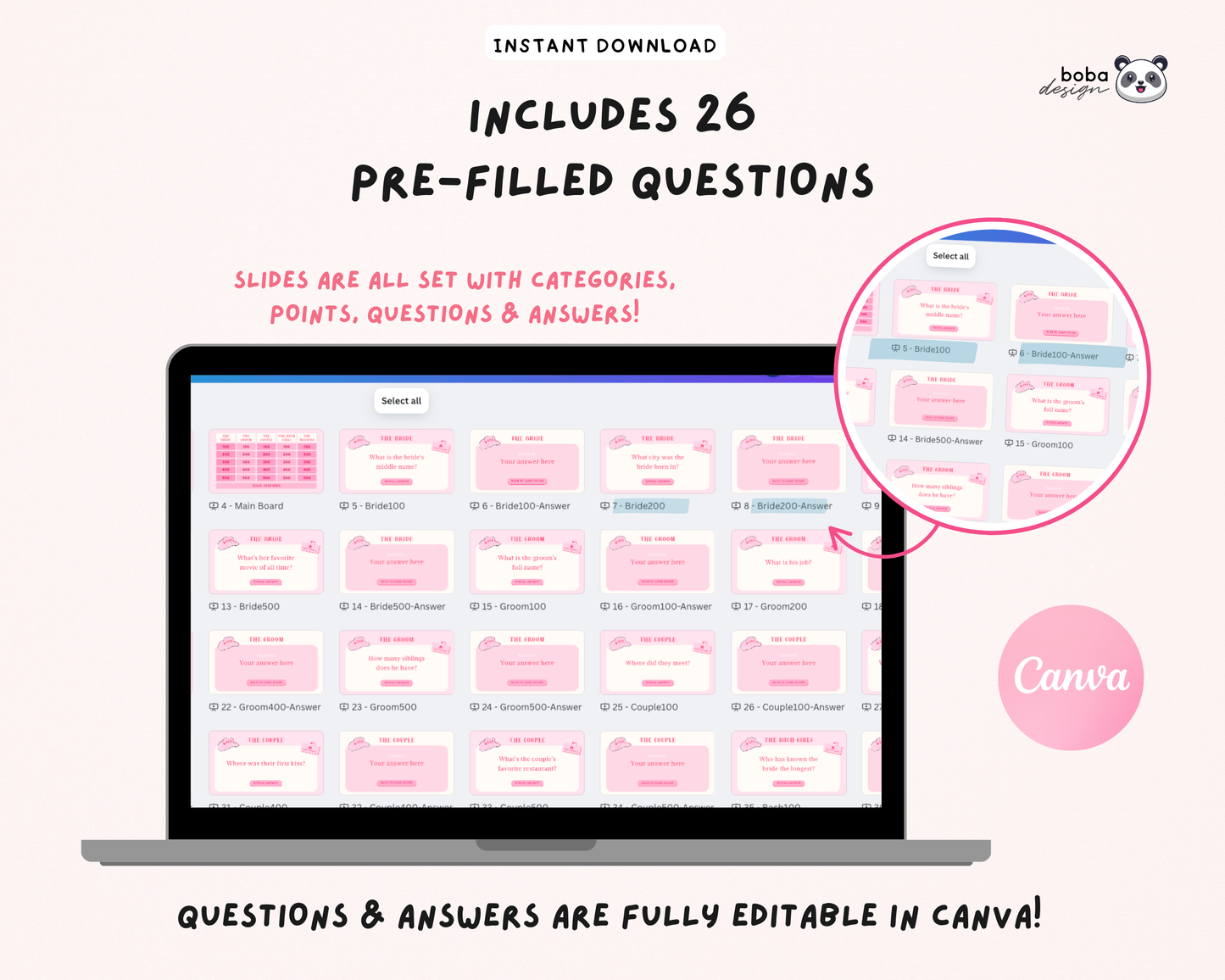 Last Rodeo – Bachelorette Jeopardy Game (Canva Template)